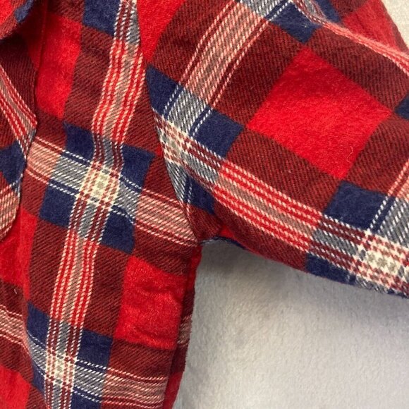 VTG 90s Outdoor Exchange Flannel Shacket Jacket Mens Medium M Plaid Quilted Red - Picture 9 of 16